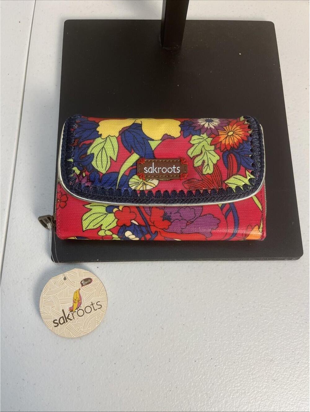 Sakroots Wallet Multicolor Vibrant Peace Colorful Floral Boho
